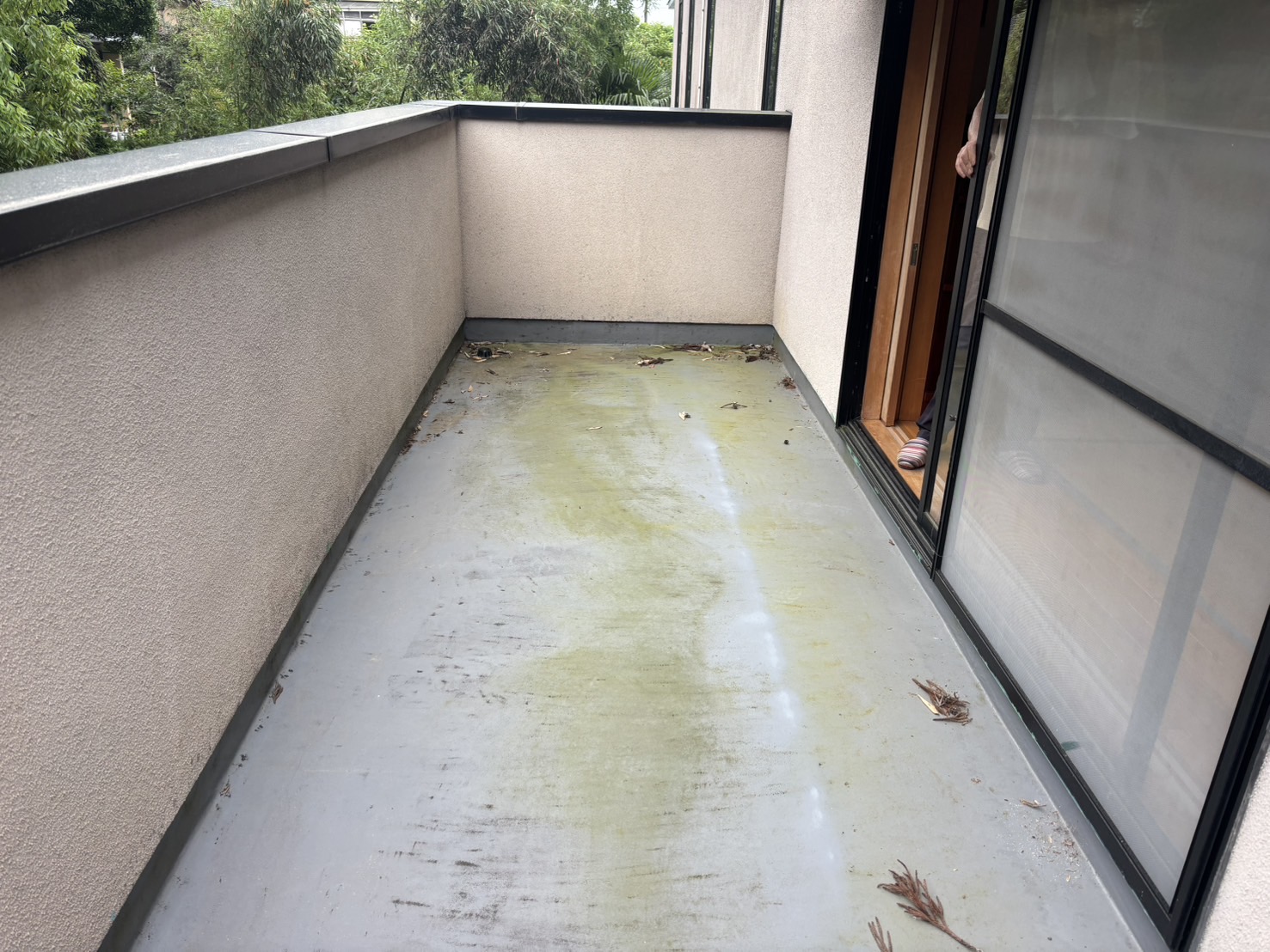 ベランダ清掃作業 before